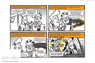 Comic Strip for Remote Car Heating App