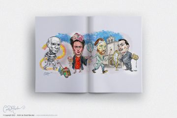 Artist portrait series in magazine mockup