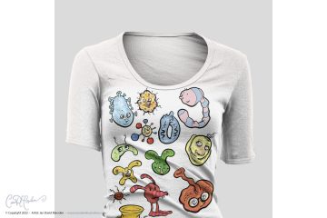 Virus, Bugs, Germs - Fun Characters - t-shirt mockup