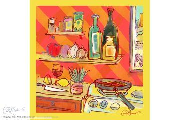 Warm and inviting kitchen - red/yellow