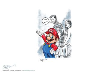 Distracted Guy Social Media Meme with Super Mario
