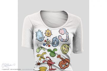 T-shirt design - Funny and weird bugs and germs