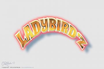 Ladybird'z - Écriture groovy style années 60 dans un or brillant