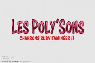 Les Poly'Sons - traitement métallique 3D du logotype du nom du groupe