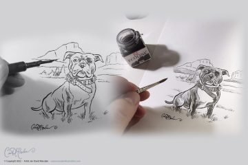 Dog ink portrait