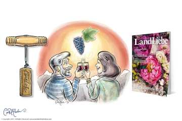 Schweizer Land Liebe - Regular illustrations for wine column
