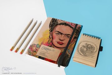 Sketchbook Cover with Frida Kahlo portrait - Artist Portrait Series - Picasso, Kahlo, Van Gogh, Dali