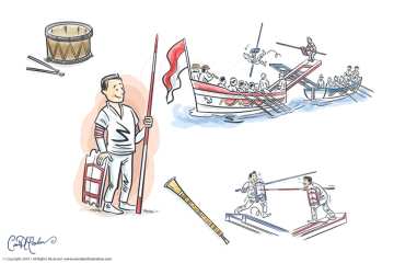 Sports illustrations - Tambour and Joute in Sete
