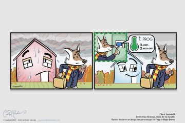 Energy Saving Comic Strips - Thermostat when not present