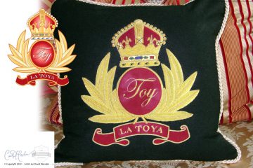 La Toya Jackson TOY Crest Design on Pillow