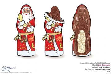 Lindt Concept Illustrations - Chocolate Santa Claus