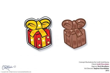 Lindt Concept Illustrations - Chocolate Christmas Present