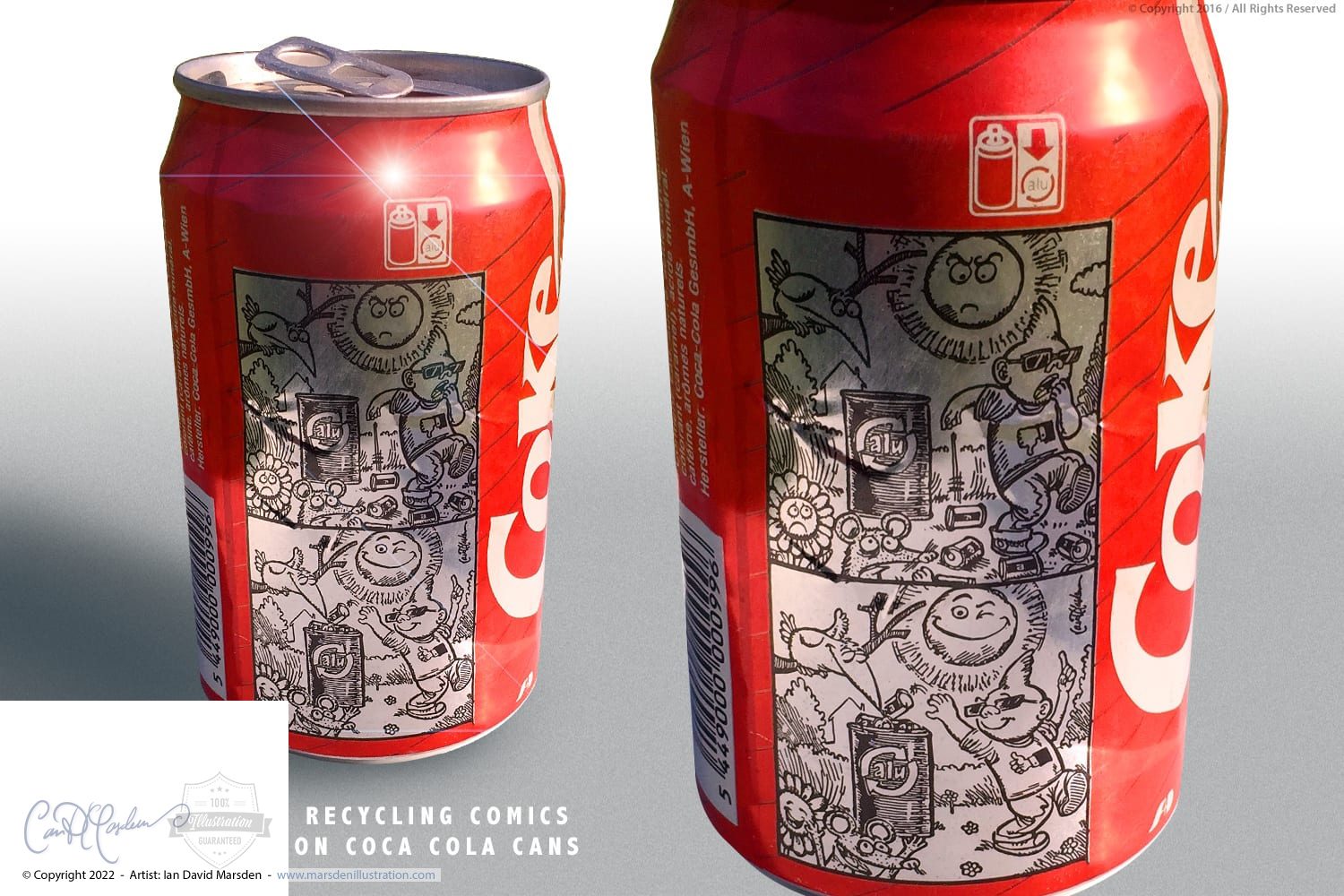 Coca Cola - Recycling Comic Strips on cans (language free)
