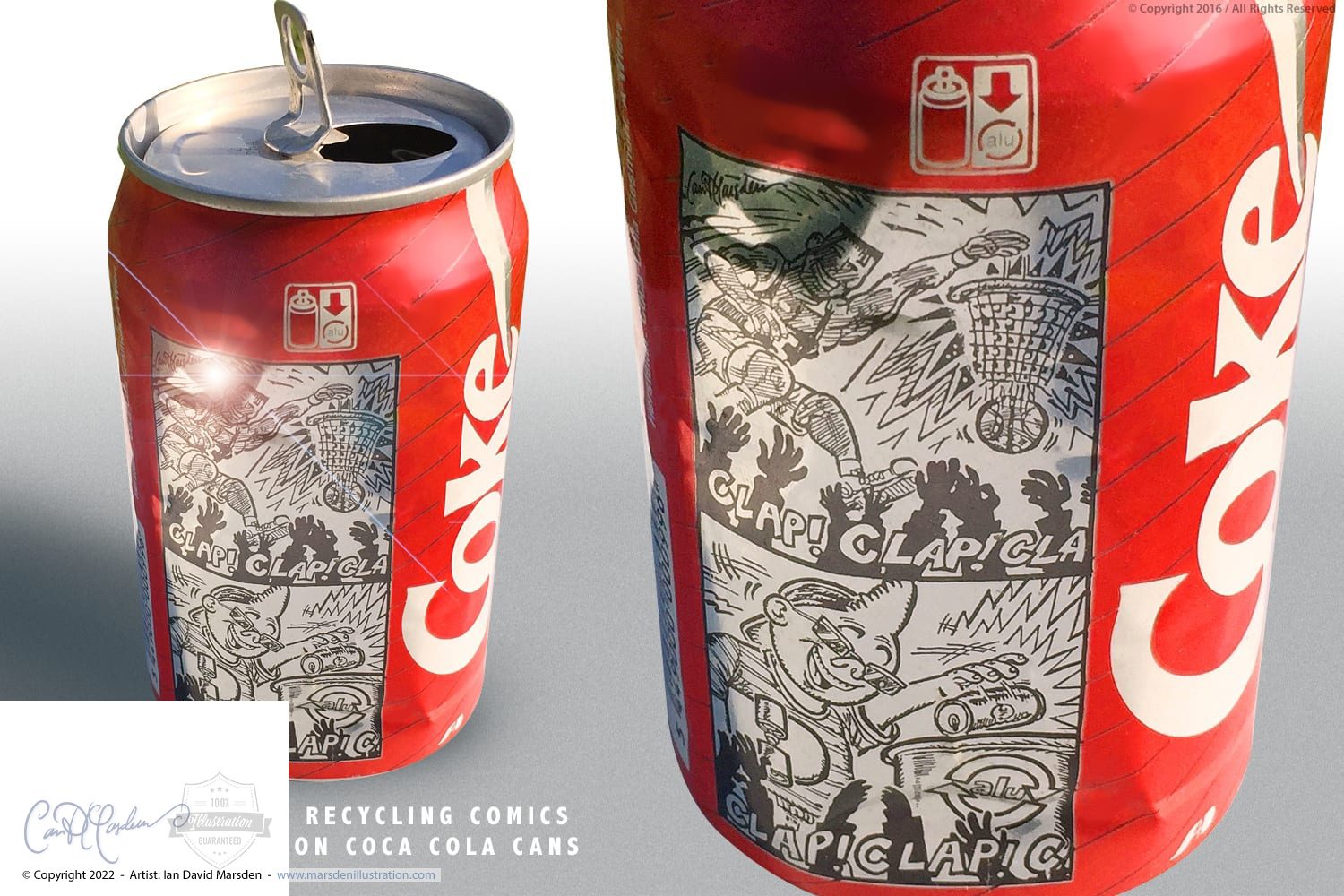 Coca Cola - Recycling Comic Strips on cans (language free)