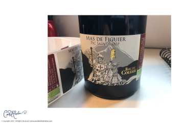 Conception de l'étiquette de vin pour le vin rouge Roc de Couder, Mas de Figuier, Vacquieres