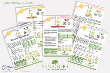 Ad, Flyer and Catalog Design for Line of Multivitamins and Minerals