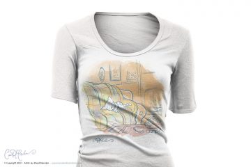 T-shirt design with original artwork - "Cat Nap"