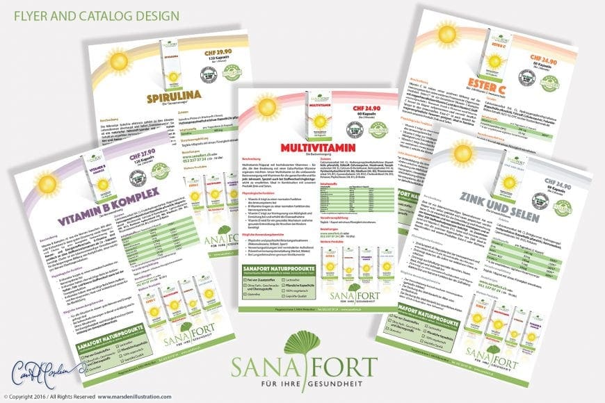 Ad, Flyer and Catalog Design Sanafort 